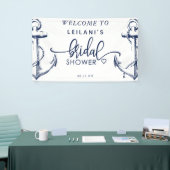 Willkommen Nautic Anchor Brautparty White Banner (Messeveranstaltung)