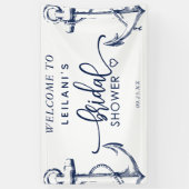 Willkommen Nautic Anchor Brautparty White Banner (Vertikal)