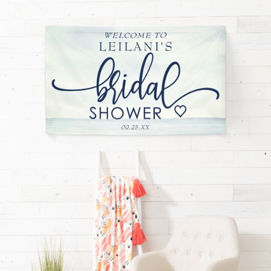 Willkommen Nautic Ocean Watercolor Brautparty Banner (Insitu)