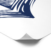 Willkommen Nautical Wedding Anchor White Poster (Ecke)