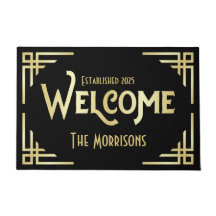 Willkommen Neu verheiratetes Geschenk Art Deco Gol