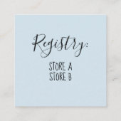 WILLKOMMEN Neue Anreise Baby Schuhe Dusche Blau Begleitkarte (Rückseite)