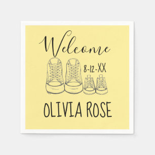WILLKOMMEN Neue Anreise Kinderschuhe Dusche gelb Serviette