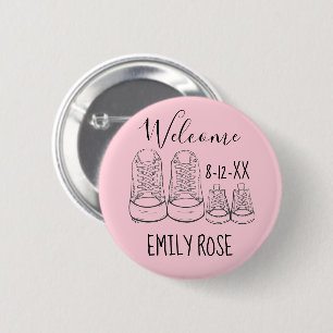 WILLKOMMEN Neue Anreise Kinderschuhe Dusche Pink G Button