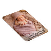Willkommen Neue Baby Ankündigung Foto Magnet (Rechte Seite)