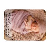 Willkommen Neue Baby Ankündigung Foto Magnet (Horizontal)