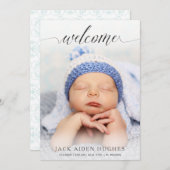 Willkommen Neue Baby Birth Announcement Foto Cards Ankündigung (Vorne/Hinten)