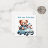 Willkommen Neue Baby Boy Card Mitteilungskarte (Vorderseite/Rückseite Beispiel)