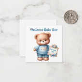Willkommen Neue Baby Boy Card Mitteilungskarte (Vorderseite/Rückseite Beispiel)