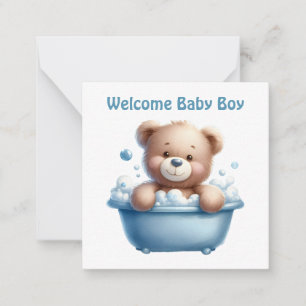 Willkommen Neue Baby Boy Card Mitteilungskarte