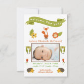 Willkommen Neue Baby Woodland - 3x5 Geburtserkläru Ankündigung (Vorderseite)