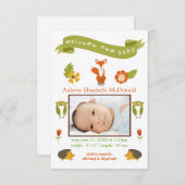 Willkommen Neue Baby Woodland - 3x5 Geburtserkläru Ankündigung (Vorne/Hinten)