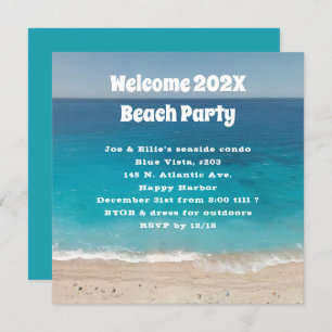 Willkommen neue Jahr Beach Party Einladung