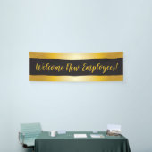 Willkommen neue Mitarbeiter Gold und Black Banner (Messeveranstaltung)