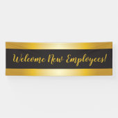 Willkommen neue Mitarbeiter Gold und Black Banner (Horizontal)