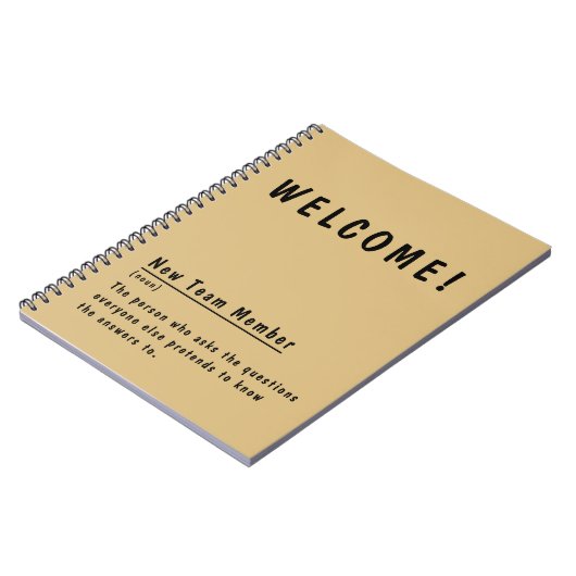 Willkommen Neue Teammitglieder Definition Notizblock (Linke Seite)