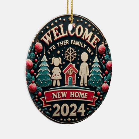 WILLKOMMEN NEUE ZUHAUSE KERAMIK ORNAMENT (Rechts)