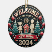 WILLKOMMEN NEUE ZUHAUSE KERAMIK ORNAMENT (Links)