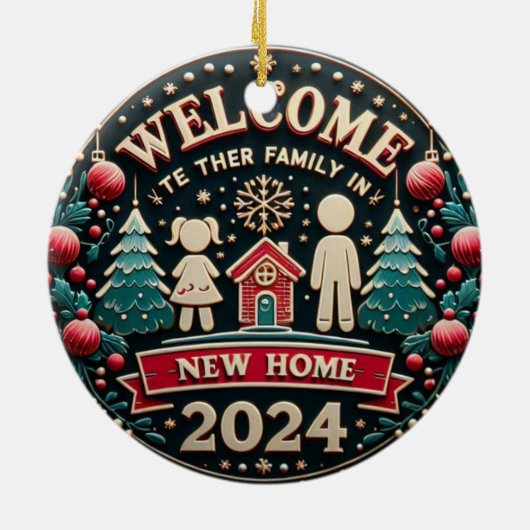 WILLKOMMEN NEUE ZUHAUSE KERAMIK ORNAMENT (Hinten)