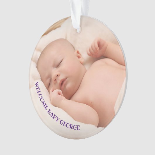 Willkommen neues Baby Ornament (Vorderseite)