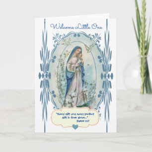 Willkommen neues Baby religiös vintage katholisch Karte