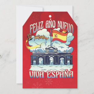 Willkommen Neues Jahr 2022 in Spanien Feiertagskarte