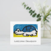 Willkommen Neugeborene Turtle Postkarte (Stehend Vorderseite)