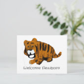 Willkommen Neugeborener Tiger Postkarte (Stehend Vorderseite)