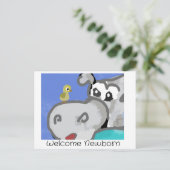 Willkommen Neugeborenes Postkarte (Stehend Vorderseite)