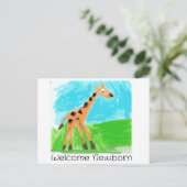 Willkommen Neugeborenes Postkarte (Stehend Vorderseite)