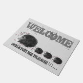 Willkommen niedlicher Igel Mutterkuchen Tor Fußmatte (Schrägansicht)