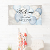 Willkommen Niedliches Party Wasserfarbe Rosa Weiße Banner (Insitu)