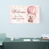 Willkommen Niedliches Pink Teddy Bear Hot Air Ball Banner (Messeveranstaltung)