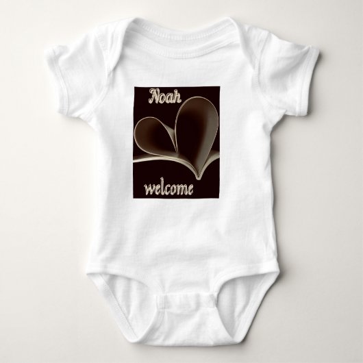 Willkommen Noah Heartfelt Baby Bodysuit. Baby Strampler (Vorderseite)