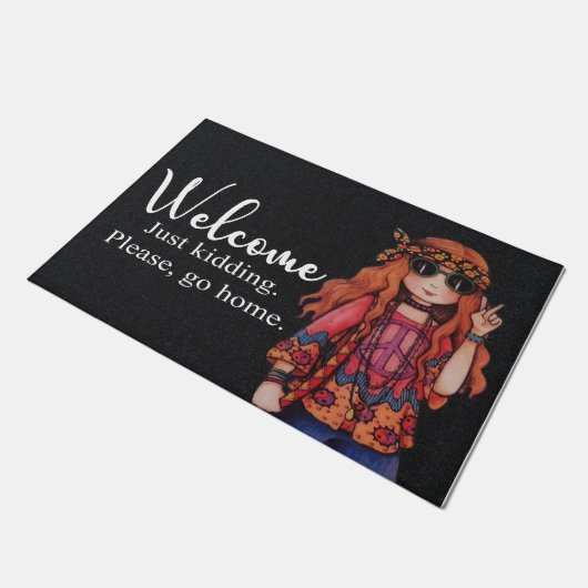 Willkommen nur Kind bitte gehen Zuhause, Geschenk Fußmatte (Schrägansicht)