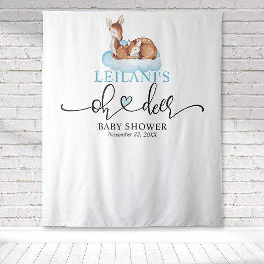 Willkommen Oh Deer Baby Dusche Blue Cloud Wandteppich