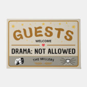 Willkommen ohne Drama, personalisierbarer Familien Fußmatte (Vorderseite)