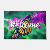 Willkommen Orange Monarch Butterfly Foto farbig Fußmatte (Vorderseite)