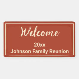 Willkommen Orange Red & Off White Name Family Wied Banner