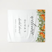 Willkommen Orangen Brautparty Hintergrund Wandteppich (Vorderseite (Horizontal))