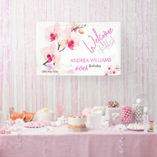 Willkommen Orchideenblüten 60. Geburtstag Banner