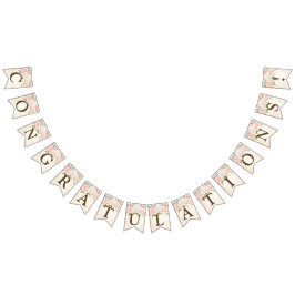 Willkommen Party Aquarellfarben Peach Weiße Blume Wimpelkette