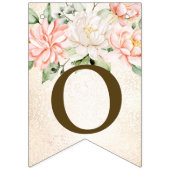 Willkommen Party Aquarellfarben Peach Weiße Blume Wimpelkette (Zweite Fahne)