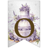 Willkommen Party Cake Lavendel Floral Wasserfarbe Wimpelkette (Zweite Fahne)