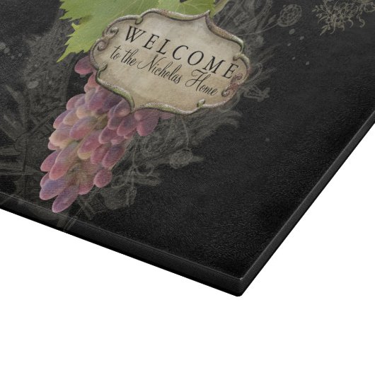 Willkommen Personalisierter Zuhause Pinot Noir Wei Schneidebrett (Ecke)