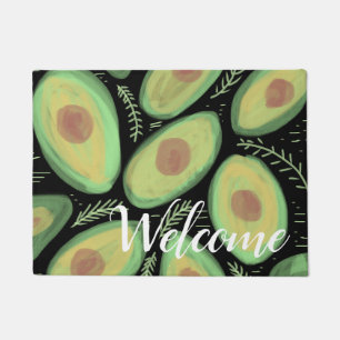 Willkommen personalisiertes Aquarell Avocado Fußmatte