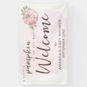 Willkommen Pink Little Pumpkin Fall Baby Dusche Banner (Vertikal)