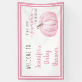 Willkommen Pink Sweet Little Pumpkin Baby Dusche Banner (Vertikal)