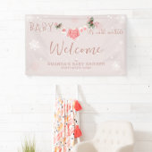 Willkommen Pink Winter Es ist kalt draußen Babydus Banner (Insitu)