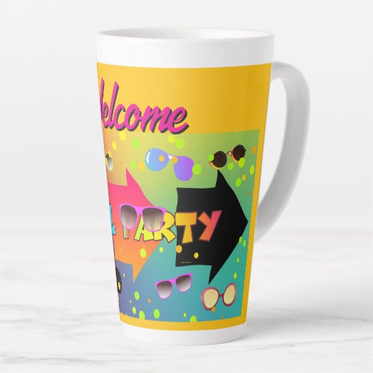 Willkommen Poolparty Gelb Milchtasse (Rechte Ecke)